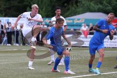 Toto - Pokal - Saison 2024/25 - DJK Hein - FC Ingolstadt 04 -  - Luca Lechner (Nr.4 - FCI) - Markus Horr (Nr.5 - DJK Hain) links - Matthias Fries (Nr.7 - DJK Hain) rechts - Foto: Meyer Jürgen