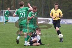 Bezirksliga - Saison 2025/26 - TSV Ober./Unterhaunstadt - FC Gerolfing - Timo Kraus (Nr.21 - FC Gerolfing) - Fabio Udella grau Ober./Unterhaunstadt - Phillipp Haunschild (Nr.12 - FC Gerolfing) - Foto: Meyer Jürgen