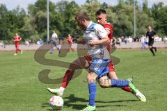 Relegation - Saison 2022/2023 - TSV Baar/Ebenhausen - TV Münchsmünster - Johannes Artmeier weiss Münchsmünster - Mario Edler rot Ebenhausen - Foto: Meyer Jürgen