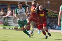 Freundschaftsspiel- Saison 2025/26- SV Kasing - FC Geisenfeld-  - Bilal Rihani grün Geisenfeld - Ömer Sali Moustafa rot Kasing - Foto: Meyer Jürgen