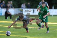 Totopokal- Saison 2023/2024 - SV Manching  - VFB Eichstätt - Nitaj Ferat grau #17 Eichstätt - Sebastian Graßl (Nr.10 - SV Manching) - - Foto: Meyer Jürgen