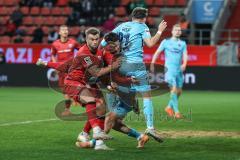 3. Liga; FC Ingolstadt 04 - FC Viktoria Köln; Yannick Deichmann (20, FCI) Max Besuschkow (17, FCI) Zweikampf Kampf um den Ball Wolf Lucas (21 VK)