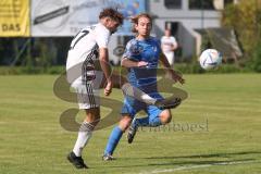 Kreisliga- Saison 2024/25- SV Hundszell - SV Kasing -  - Jan Witek weiss Kasing - Georg Glas blau Hundszell - Foto: Meyer Jürgen