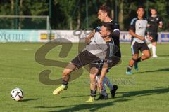 Bezirksliga - Saison 2025/26 - TSV Ober./Unterhaunstadt - VFR Garching - Tarik Ahmetovic (Nr.20 - TSV Ober-/Unterh.stadt) - Dominik Eisel schwarz Garching - Foto: Meyer Jürgen