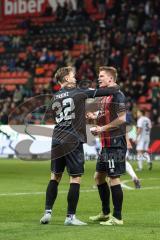 3. Liga; FC Ingolstadt 04 - VfL Osnabrück; Tor Jubel Treffer Sebastian Grönning (11, FCI) mit Simon Lorenz (32, FCI)