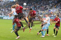 3.Liga - Saison 2022/2023 - TSV 1860 München - FC Ingolstadt 04 - Calvin Brackelmann (Nr.17 - FCI) - Justin Butler (Nr.31 - FCI) - Jesper Verlaat (Nr.4 - 1860 München) - Foto: Meyer Jürgen