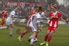 DFB -Pokal Frauen - Saison 2025/26 - FC Ingolstadt 04 Frauen - FC Bayern München - Emma Kusch (Nr.9 - FC Ingolstadt Frauen I) - Sehitler Alara rot Bayern #14 - Foto: Meyer Jürgen