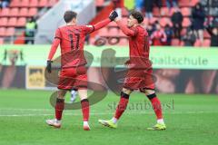 3. Liga; FC Ingolstadt 04 - TSV Havelse; Tor Jubel Treffer Ausgleich 1:1 Dennis Kaygin (10, FCI) Max Besuschkow (17, FCI)