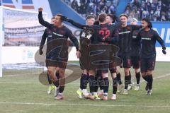 3. Liga - Saison 2025/26 - Hansa Rostock - FC Ingolstadt 04  -  Der 0:3 Führungstreffer durch - Marcel Costly (Nr.22 - FCI) - jubeln den Fans zu - XXXXX - Foto: Meyer Jürgen