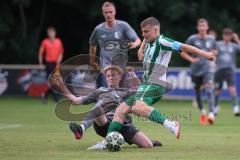 Landesliga - Saison 2025/26 - SV Manching - FC Stätzling - Sebastian Graßl (Nr.10 - SV Manching) - Maximilian Pletschacher FC Stätzling  - Foto: Meyer Jürgen