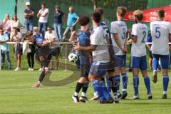 Kreisliga - Saison 2023/2024 - SV Menning - FC Mindelstetten - Simon Wolfsfellner blau Menning schiesst einen Freistoß - - Foto: Meyer Jürgen