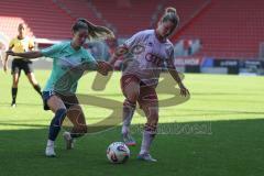 2. Bundesliga Frauen - Saison 2025/26 - FC Ingolstadt 04 Frauen - SC Sand - Theresa Keitel (Nr.7 - FC Ingolstadt Frauen I) - Rotzinger Anne grün SC Sand  - Foto: Meyer Jürgen