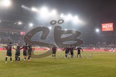 3. Liga; SSV Jahn Regensburg - FC Ingolstadt 04; Tor Jubel Treffer 0:3 Marcel Costly (22, FCI) Anzeigentafel