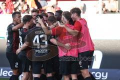 3. Liga; FC Ingolstadt 04 - TSV 1860 München; Tor Jubel Treffer 2:1 David Kopacz (29, FCI) mit Felix Keidel (43, FCI) Moritz Seiffert (23, FCI) Marcel Costly (22, FCI) Jannik Mause (7, FCI) Julian Kügel (31, FCI)