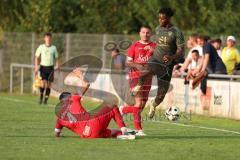 Toto - Pokal - Saison 2024/25 - TSV Lohr - FC Ingolstadt 04 - Bryang Kayo (Nr.48 - FCI) - Ege Celiker (Nr.4 - TSV Lohr) - Foto: Meyer Jürgen