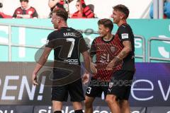 3. Liga; FC Ingolstadt 04 - SSV Ulm 1846; Tor Jubel Treffer Julian Kügel (31, FCI) Jannik Mause (7, FCI) Moritz Seiffert (23, FCI)