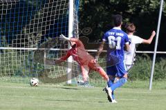 Kreisliga
 - Saison 2024/25- TSV Oberh./Unterhaunstadt - SV Kasing-  - Ali Cakmakci Torwart Oberh.stadt - Jan Witek weiss Kasing mit dem 1:2 Anschlusstreffer - jubel - Foto: Meyer Jürgen