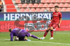 3. Liga; FC Ingolstadt 04 - 1. FC Schweinfurt 05; Torchance verpasst Mads Borchers (9, FCI) Torwart Stahl Toni (1 S05)