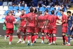 3. Liga - Saison 2025/26 - TSG Hoffenheim II - FC Ingolstadt 04  - Marcel Costly (Nr.22 - FCI) mit dem 0:3 Führungstreffer - jubel - Georgios Antzoulas (Nr.6 - FCI)  - XXXXX - Foto: Meyer Jürgen