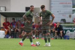 Toto - Pokal - Saison 2024/25 - TSV Lohr - FC Ingolstadt 04 - Maximilian Dittgen (Nr.10 - FCI) - Tim Heike (Nr.9 - FCI) beim Freistoss und der 0:1 Führungstreffer durch Maximilian Dittgen (Nr.10 - FCI) - Foto: Meyer Jürgen