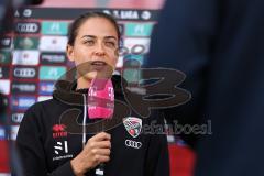 3. Liga; FC Ingolstadt 04 - Rot-Weiss Essen; vor dem Spiel Cheftrainerin Sabrina Wittmann (FCI) Interview