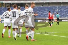 8#3. Liga; Hannover 96 II - FC Ingolstadt 04; Tor Jubel Treffer Benjamin Kanuric (8, FCI) Sebastian Grönning (11, FCI) Simon Lorenz (32, FCI)