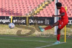 Bayernliga Nord - Saison 2023/2024 - FC Ingolstadt 04 - SSV Jahn Regensburg - Michael Udebuluzor (Nr.24 - FCI U21) beim Eckball - Foto: Meyer Jürgen