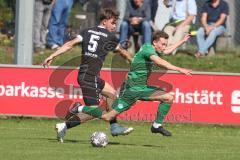 Landesliga - Saison 2024/25 - SV Manching - TSV Schwabmünchen - Johannes Dexl (Nr.13 - SV Manching) - Köhler Jona #5 schwarz Schwabmünchen
 - Foto: Meyer Jürgen