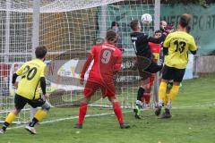 Kreisliga - Saison 2024/25- TSV Kösching - FC Hitzhofen/Oberzell - Raphael Friedberger Torwart Kösching - Dominik Fielser Hitzhofen (verdeckt)- Foto: Meyer Jürgen