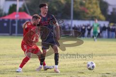 Freundschaftsspiel - Saison 2025/26 - FC Ingolstadt 04 II - Delay Sports - Davide Sekulovic (Nr.14 - FC Ingolstadt II) - Egon Ismaili (Nr.15 - Delay Sports)- Foto: Meyer Jürgen