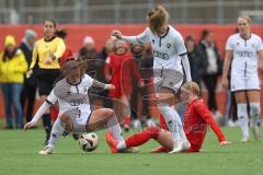 2. Bundesliga Frauen - Saison 2024/25 - FC Ingolstadt 04 Frauen - FC Bayern München - Nadja Burkhard (Nr.7 - FCI Frauen) - Hünten Greta rot München - Stefanie Reischmann (Nr.24 - FCI Frauen) - Foto: Meyer Jürgen