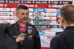 3. Liga - Saison 2023/24 - Rot-Weiss Essen - FC Ingolstadt 04 -  - Cheftrainer Michael Köllner (FCI)  im Interview mit Magenta Sport -  - XXXXX - Foto: Meyer Jürgen