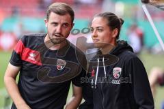 DFB-Pokal; FC Ingolstadt 04 - 1. FC Kaiserslautern; Co-Trainer Fabian Reichler (FCI) Cheftrainerin Sabrina Wittmann (FCI)