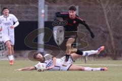 Freundschaftsspiel - Saison 2025/26 - FC Ingolstadt  II - ASV Neumarkt - Elias Schumm schwarz Neumarkt  - Can Paylan weiss FCI - Foto: Meyer Jürgen