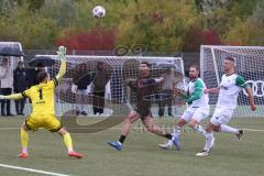 *** Bayernliga Nord - Saison 2025/26 - *** FC Ingolstadt 04 II - SC Eltersdorf - Der 1:0 Führungstreffer durch Ognjen Draculic (Nr.9 - FC Ingolstadt II) - jubel -  - Andre Karmann weiss Eltersdorf  - Axel Hofmann Torwart Eltersdorf - Foto: Meyer Jürgen