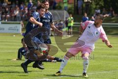 Verbands Pokal- Saison 2025/26 - TV Münchsmünster - SpVgg Ansbach - Patrick Kroiß rosa Ansbach - Leo Kreitmayer blau M´münster - Foto: Meyer Jürgen