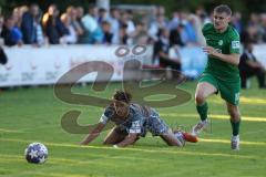 Totopokal- Saison 2023/2024 - SV Manching  - VFB Eichstätt - Nitaj Ferat grau #17 Eichstätt - Sebastian Graßl (Nr.10 - SV Manching) - - Foto: Meyer Jürgen