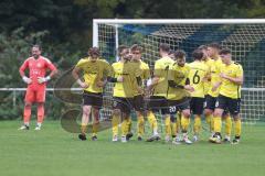 Kreisliga- Saison 2024/25- TSV Ober./Unterh.stadt - FC Hitzhofen /Oberzell -  -  Der 0:1 Führungstreffer durch - Dominic Filser gelb Hitzhofen  - Ali Cakmakci Torwart Oberh.stadt - jubel -  - Foto: Meyer Jürgen