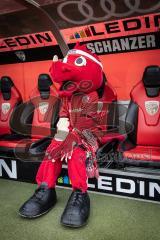 3. Liga; FC Ingolstadt 04 - Erzgebirge Aue; vor dem Spiel Schanzi Maskottchen