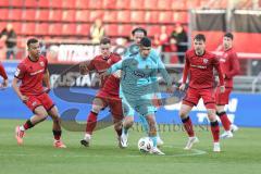 3. Liga; FC Ingolstadt 04 - FC Viktoria Köln; #k4#Marcel Costly (22, FCI) Simon Lorenz (32, FCI) Max Besuschkow (17, FCI) Zweikampf Kampf um den Ball