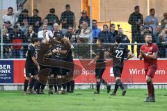 Toto Pokal; FC Sportfreunde Schwaig - FC Ingolstadt 04; Elfmeter Tor Jubel Treffer Ausgleich 1:1 Ascher, Raffael (9)