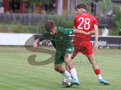 Toto - Pokal - Saison 2026/27 - SV Manching - SV Heimstetten - Dominik Juric (Nr.19 - SV Manching)- David Leitl rot Heimstetten  - Foto: Meyer Jürgen