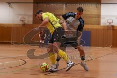 Hallenturnier Gaimersheim - Saison 2025/26 - TSV Ober-u. Unterhaunstadt - FC Hitzhofen - Christoph Thomas gelb Hitzhofen - Fabio Udella grau Oberhaunstadt - Foto: Meyer Jürgen