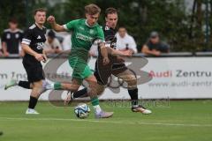 Bezirksliga - Saison 2025/26 - FC Gerolfing - TSV Gaimersheim - Timo Kraus (Nr.21 - FC Gerolfing) - Luis Friedrich (Nr.8 - TSV Gaimersheim) - Foto: Meyer Jürgen