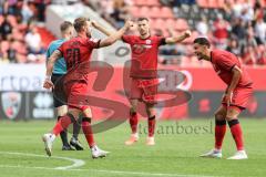 3. Liga; FC Ingolstadt 04 - 1. FC Schweinfurt 05; Tor Jubel Treffer 2:1 Yannick Deichmann (20, FCI) Fredrik Carlsen (8, FCI) Lukas Fröde (34, FCI)