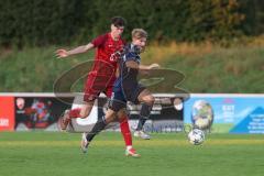 Kreisliga - Saison 2025/26- SV Zuchering - TV Münchsmünster - Yannick Stibbe rot Zuchering - Silas Wisser blau MÜ-Münster  - Foto: Meyer Jürgen
