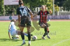 2. Bundesliga Frauen - Saison 2024/25 - FC Ingolstadt 04 Frauen - SG 99 Andernach - Engeld Karla blau Andernach - Nadja Burkhard (Nr.7 - FCI Frauen) - Foto: Meyer Jürgen