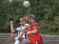 Bayernliga Nord - Saison 2026/27 - FC Ingolstadt 04 II - Jahn Regensburg II - Patrick Bachmann (Nr.11 - FCI II) - Raphael Steudtner rot Regensburg - Foto: Meyer Jürgen