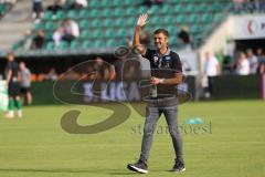 3.Liga - Saison 2023/2024 - Preußen Münster - FC Ingolstadt 04 -  Cheftrainer Michael Köllner (FCI) begrüßt die Fans - - Foto: Meyer Jürgen