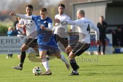 Kreisliga - Saison 2024/25- SV Hundszell - SV Menning -  - Philip Wolfsfellner blau Menning - Marcel Nicht weiss Hundszell - Foto: Meyer Jürgen